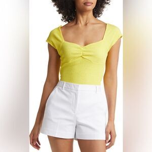 Halogen | Cap Sleeve Sweetheart Neck Top